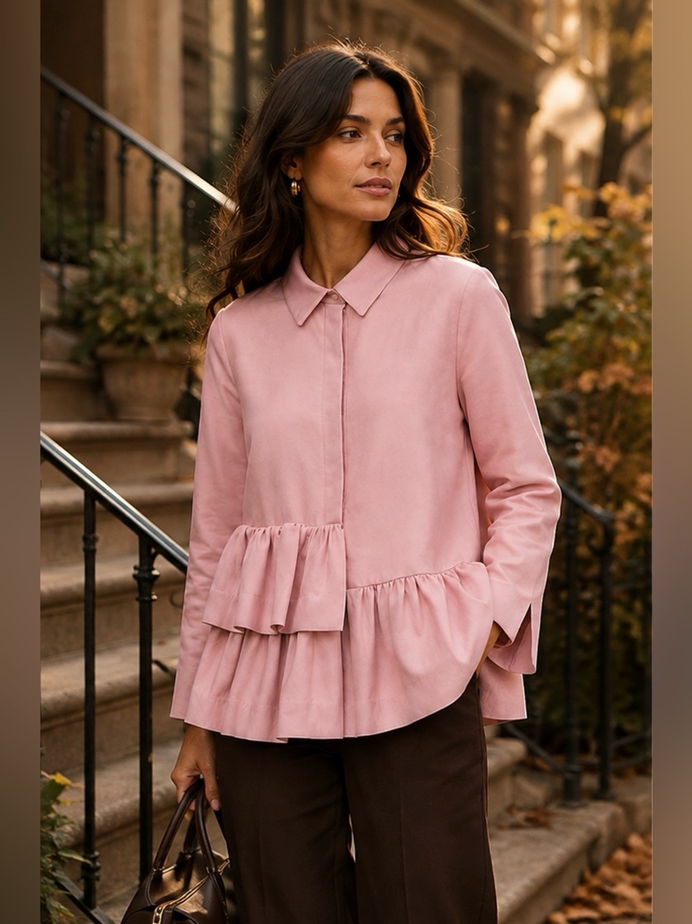 Pink 💕COS asymmetrical frill shirt jacket